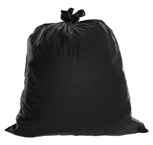 Biodegradable Trash Bags - Soft Plastic, 500gm to 10kg Capacity, Black Color, Plain Pattern