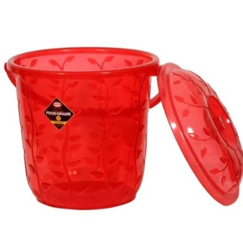 Bucket - Food Grade Plastic, Large Medium Small Sizes, Violet Yellow Green Blue Colors | Ideal for Household Use, Durable Moulded Design