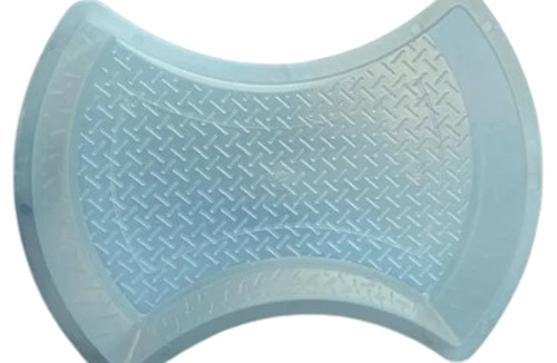 Damru Paver Mould - PVC Material, 60mm Thickness, Dumbbell Shape, White Color for Paver Block Making