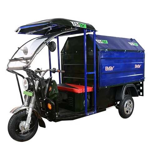 E Rickshaw Garbage Loader - Mild Steel, 3-Wheel Design | 1 Seater, 60-80 Km Maximum Run Per Charge, 40 Km/h Top Speed