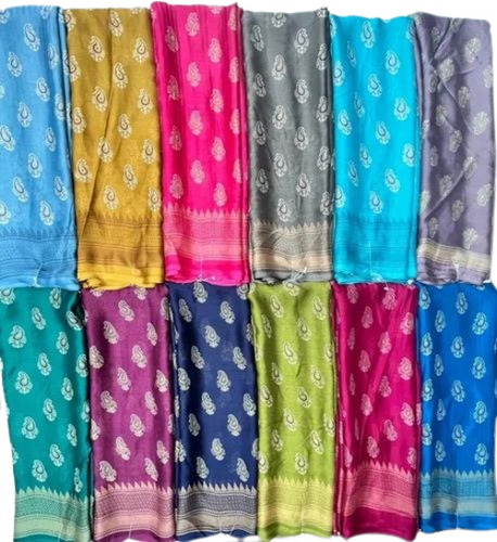 Fancy Georgette Saree - 6.3 M Length with Blouse Piece, 100% Pure, Lightweight and Breathable, Multicolor Printed Design for Party Wear