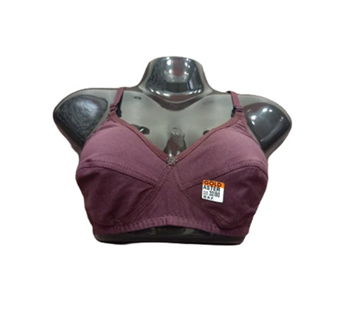 Girls Bra - Cotton Sizes 28 to 42 Brown Color | Hand Wash Breathable Skin-Friendly Fade & Wrinkle Resistant Regular Fit Plunge Neck Design