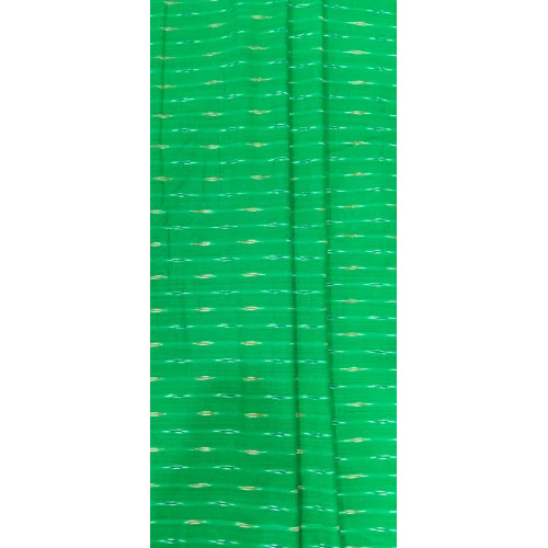 Ikat Cotton Fabric - 250 GSM, Machine Washable | Green Stripe Design, Pure Cotton, Woven Style for Apparel