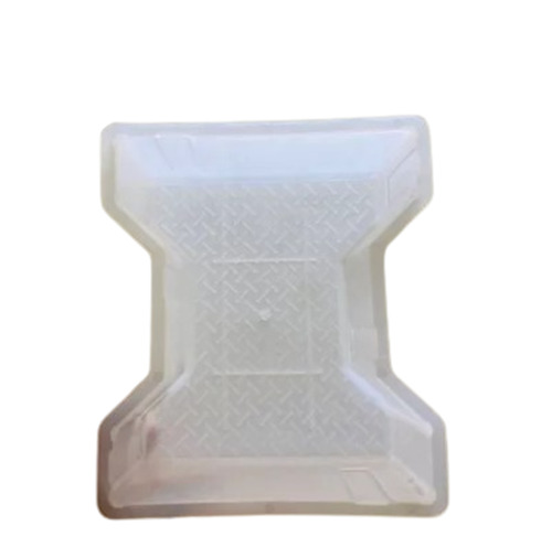 I Shape Plastic Paver Mould - 80 mm Thickness , Durable Two-Year Mould Life, White Color, Ideal for Paver Block Making