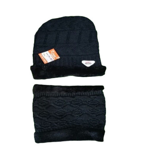 Men Woolen Cap And Neck Set