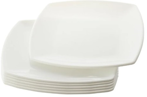 Plastic 12 Inch Square Plate - White | Material: Plastic, Shape: Square, Pattern: Plain, Versatile for Various Applications