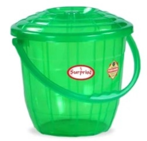 Plastic Paint Bucket - Food Grade Plastic, 3Ltr, 5Ltr, 9Ltr Sizes, Green Color, With Handle & Cap