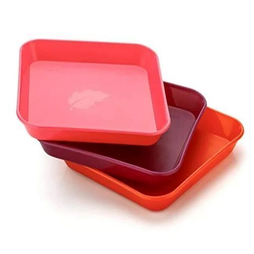 Plastic Square Snacks Plates Set