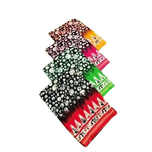 Printed Cotton Saree - 6.3 M Soft Lightweight Multicolor Design, Washable and Breathable for Party Wear