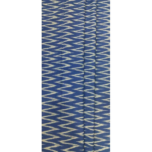 Pochampally Ikkat Cotton Fabric - 230 GSM, 37 Inch Width, Blue Color | Pure Cotton, Machine Washable, Ideal for Autumn and Summers