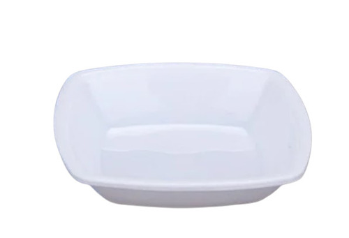 Square Plastic Plate - White Color Plain Design for Home Use | All Sizes Applicable Versatile Square Shape