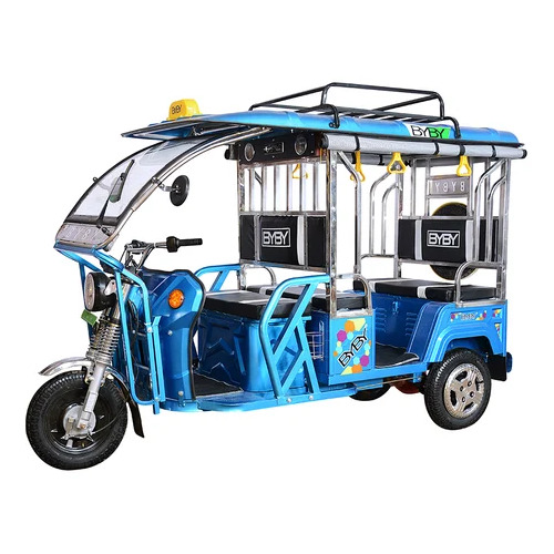 E Rickshaw BYBY Super Deluxe - Open Body, Lead Acid Battery, 2400mm Length, 1000mm Width, 1700mm Height | 6 Seater, 40 km/h Top Speed, Finance Options Available, Made in India