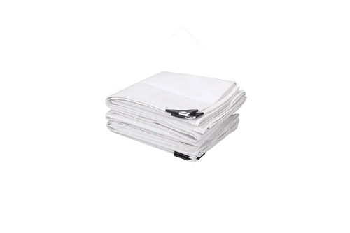 White PE Tarpaulin Sheet - HDPE, 4 m Size, White Coated, 1.5 mm Thickness, 70 gsm - 360 gsm Tarpaulin Grade | Plain Tent Style, Durable Woven Material