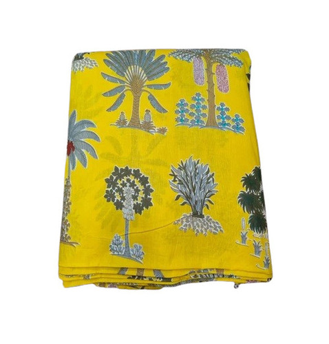 100 Gsm Printed Cotton Fabric - Color: Yellow