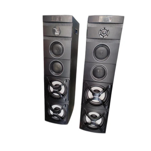 Wooden Bluetooth Tower Speakers - 4" Mid Range Speakers, 200W RMS Output | Karaoke Mode, SMD Colorful Light Display, Supports USB and AUX