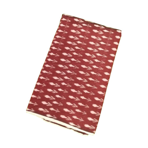 Brown Mercerized Cotton Pochampally Fabric - 250 GSM, 35 Inch Width, Knitted for All Seasons, Hand Washable Design