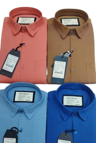 Cotton Plain Shirt - Regular Fit, Short Sleeves, Button Down Collar | Light Weight, Breathable, Washable, 100% Pure Cotton