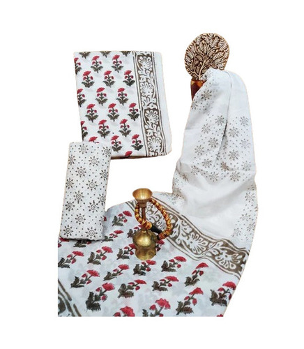 Cotton Unstitched Suits - Color: White