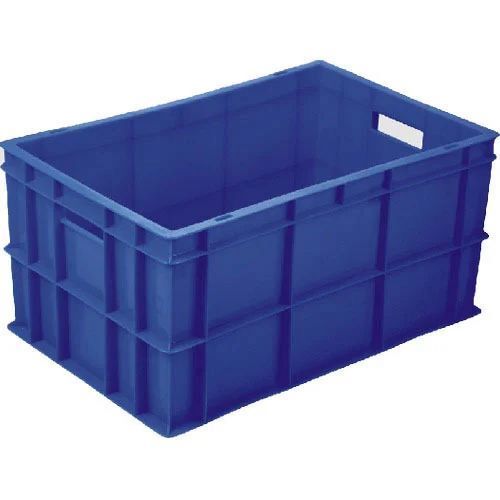 Deep Plastic Crates - Plastic Material, 400x300x240mm, Blue Color, 12 Litre Capacity | Transparent Body, Easy Access Label Holder, Lightweight, Compact Size