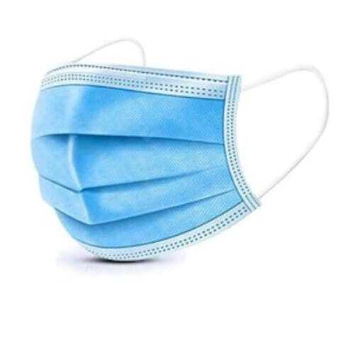 Disposable Face Mask - Non Woven Material, Standard Size, Sky Blue Color | Highly Breathable, Comfortable, Skin-Friendly, Lightweight, Easy to Wear