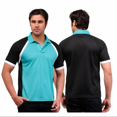 Dri Fit T-Shirts - 100% Polyester Available in S M L XL Sizes | Light Weight Breathable Short Sleeves Polo Collar Plain Pattern in Blue & Black
