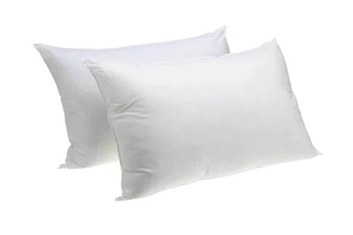 Neck Pillow - Cotton Material, 27x17 Inches, Plain White, Washable Polyester Fibre Filling, Customized Design for Neck, Body, and Back Support