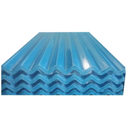 FRP Roofing Sheet - 2mm Thick, Blue Color | Cold Rolled, Max Length 50 Feet, Max Width 12 Feet for Residential & Commercial Use