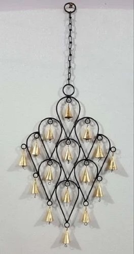 Iron Drop Chime Door Hanger - Height: 24 Inch, Width: 8 Inch, Color: Powder Coated | Features: 16 Bells, Easy to Clean, Modern Arts Design, Wall Hanging