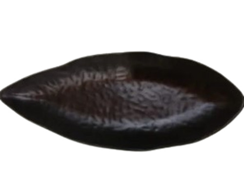 Melamine Leaf Platter - Melamine, 9 Inch, Black | Ideal For Hotel Use, Elegant Design, Durable And Lightweight