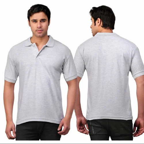 Men Polyester T-Shirt - Short Sleeves Lightweight & Breathable 100% Pure Plain Grey | Washable Available in Sizes S M L XL