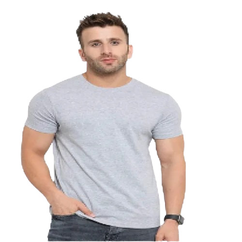 Men T-Shirt - Cotton Fabric, Sizes S, M, L, XL, Grey Color | Light Weight, Breathable, Washable, 100% Pure Quality