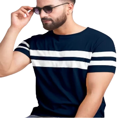 Men T-Shirts - Cotton, Size S, M, L, XL, Color Blue | O-Neck, Short Sleeves, Lightweight, Breathable, 100% Washable, Very Good Quality