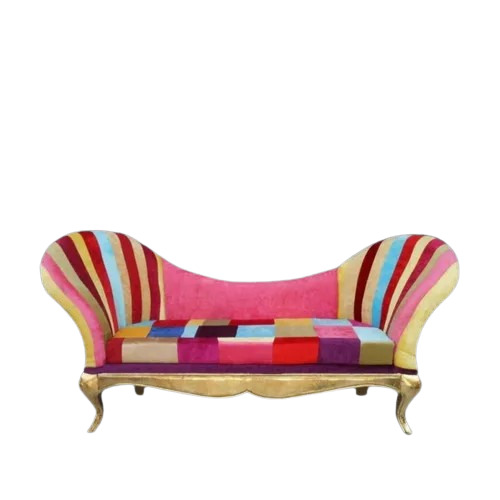 Multicolour Cabriole Mehndi Sofa - L 69'' X H 56'' X W 29'' | Premium Quality, Modern Design, Eco-friendly Wood And Metal Material