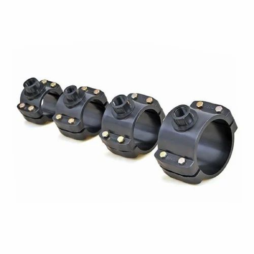 Pvc Service Saddle - Polypropylene Material, 4 Inch Outlet Size, Black Color | Durable, Corrosion-Resistant, Easy Installation, Leak-Proof Sealing