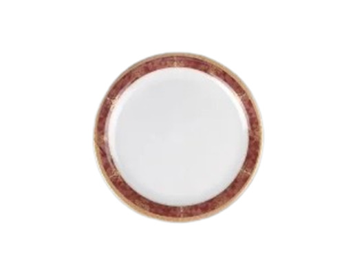 Swift Melamine Border Printed Plate - 12 Inch Round, White with Silver Coating | Ideal for Weddings, Birthdays, and Corporate Parties