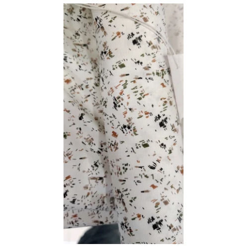 White Printed Cotton Fabric