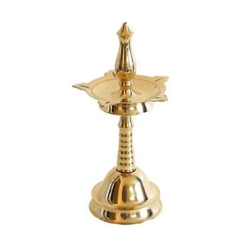 2 Feet Kerala Vilakku Brass Diya - Color: Golden