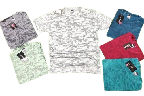 Lycra Fabric T-Shirt - Light Weight, Breathable Quality, O-Neck Collar | Short Sleeves, All Colors, Printed Pattern, Sizes S-M-L-XL