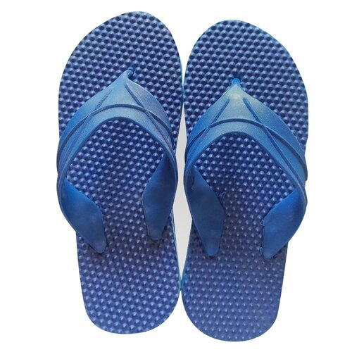 Mens Slippers - Rubber Material, Standard Size, Blue Color | Extremely Lightweight, Comfortable Fit, Slip Resistant Outsole, Skin-Friendly, Nice Grip for Daily Walking