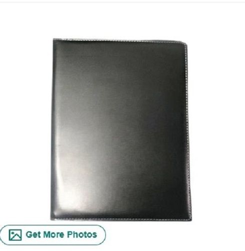 Plain Black A4 Leather Conference Folder