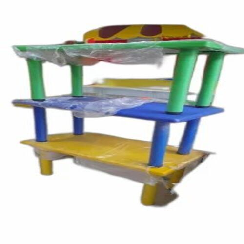 Preschool Table - Premium Quality Plastic, 16 mm Thickness , Attractive White and Orange Design