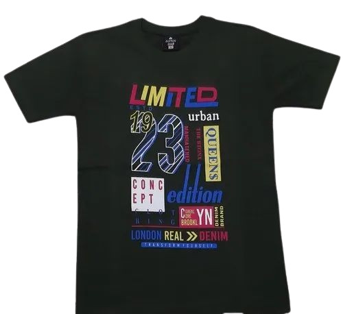 Printed T Shirts - Cotton, Size S, M, L, XL | Black, O-Neck, Short Sleeves, Lightweight, Breathable, Washable, 100% Purity, Very Good Quality