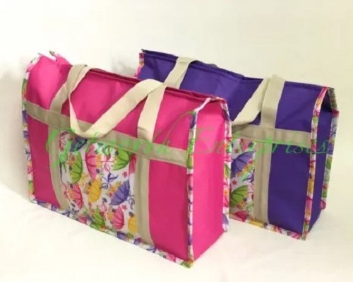 Rexine Printed Shopping Bag - Spacious Light Weight Design, Various Sizes and Colors Available