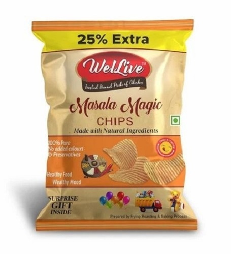 Wellive Masala Magic Chips - 15 g Fried Potato Snack | 100% Pure, Tasty & Fresh, Salty Flavor with 12 Months Shelf Life