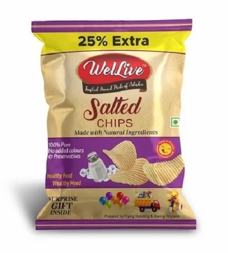 Wellive Potato Salted Chips - 15 g Packet, Crunchy and Tasty Fried Snack with Salty Flavor | 12 Months Shelf Life, 100% Purity