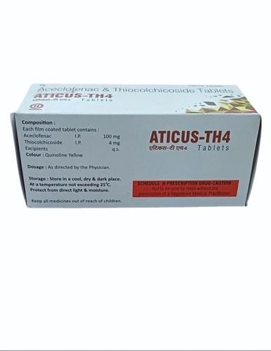 Aceclofenac And Thiocolchicoside Tablets - Medicine Grade, For Hospital And Clinic Use | Prescription Required, Store In Cool And Dry Place, Precautions Apply