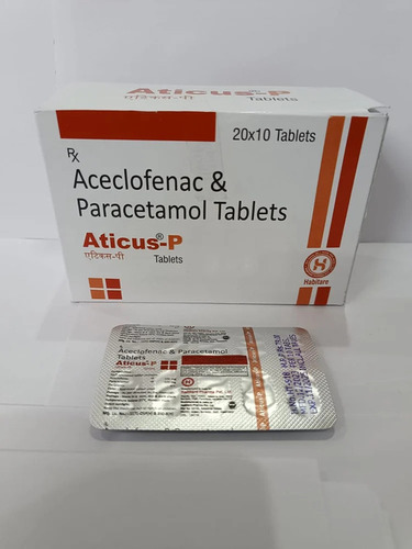 Aceclofenac Paracetamol Tablets - Medicine Grade for Clinical Applications | Prescription Required, Store in Cool and Dry Place, Precautionary Measures Advisable