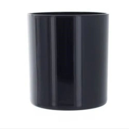 Black Glass Candle Holder