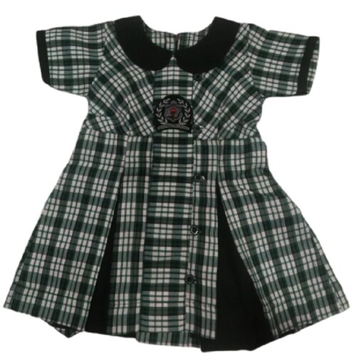 Cotton School Uniform Frock - Soft Cotton Fabric, Customized Sizes | Breathable Comfort, Adjustable Waist, Classic Design, Easy to Wash, Suitable for All Ages
