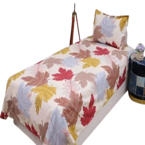 Designer Cotton Single Bed Sheets - 100% Cotton, Single Size, Floral Print Design | Premium Quality, Handwash Recommended